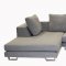 Grey Fabric Modern Sectional Sofa with Metal Legs