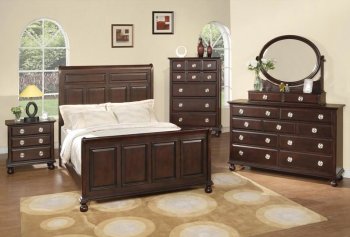 Espresso Finish Modern 5Pc Bedroom Set w/Queen or King Bed [WDBS-1122]