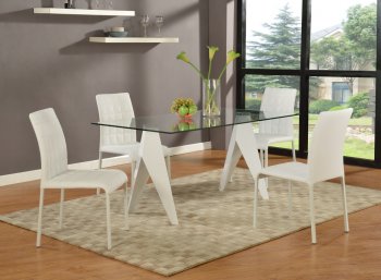 Fielding Dining Table Glass Top by Chintaly w/Optional Chairs [CYDS-Fielding]