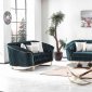 FD521 Sofa & Loveseat Set in Green Velvet by FDF