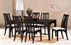 Black Finish Modern 5 Piece Dining Set w/Cushioned Chairs