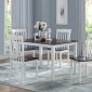 Green Leigh Dining Room 5Pc Set 77075 in White & Walnut by Acme