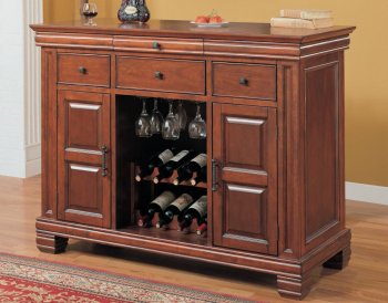 Warm Brown Bar Table W/Wine Racks & Storages [CRBF-497-100298]