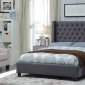 Ashton Upholstered Bed in Grey Linen Fabric w/Options