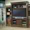 Antique Style Dark Pecan Transitional Seville Estate Wall Unit