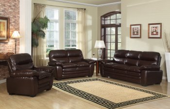 Soho 604 Sofa in Brown Bonded Leather w/Optional Items [MRS-604BR Soho]