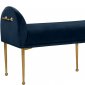 Owen Bench 144 in Navy Velvet Fabric by Meridian