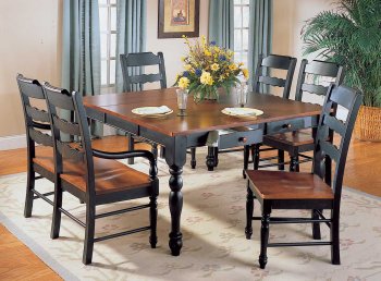 Hand-Distressed Black & Antique Cherry Dinette Table w/Options [HEDS-751]