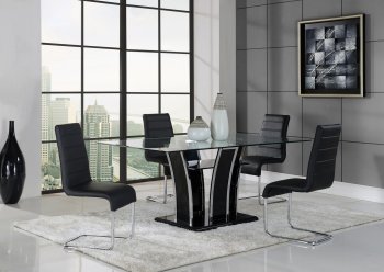 D1087DT Dining Set 5Pc in Black by Global Furniture [GFDS-D1087DT]