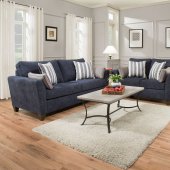 7081 Sofa & Loveseat Set in Prelude Navy by Simmons w/Options