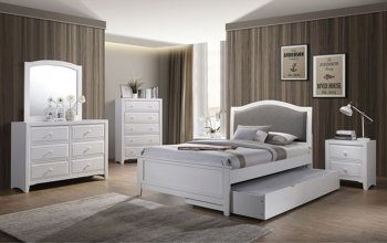 Kirsten 4Pc Youth Bedroom Set CM7547WH in White w/Options [FAKB-CM7547WH-Kirsten]