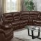 9172 Reclining Sectional Sofa in Brown Bonded Leather w/Options