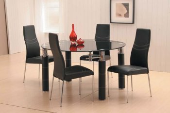 Contemporary Glass Top Dining Room Table w/Optional Chairs [AMDS-06800-Moderno]