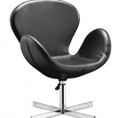 Black or White Leatherette Modern Club Chair