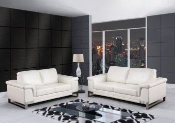 U7660 Sofa in White Bonded Leather by Global w/Options [GFS-U7660]