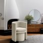 Selena Accent Chair & Ottoman 555 in Cream Velvet by Meridian