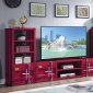 Cargo TV Stand w/2 Side Piers Set 91895 in Red by Acme