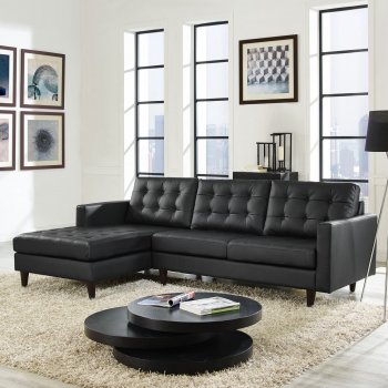 Empress EEI-1548 Sectional in Black Bonded Leather by Modway [MWSS-EEI-1548-BLK-Empress]