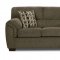 Mink Fabric Contemporary Sofa & Loveseat Set w/Colored Pillows