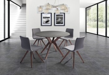 Redondo 5p Dining Set in Gray & Walnut by Whiteline Imports [WLDS-Redondo]