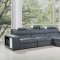 Polaris Mini Sectional Sofa in Grey Bonded Leather by VIG