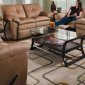 Latte Color Microfiber Dual Motion Living Room w/Recliners