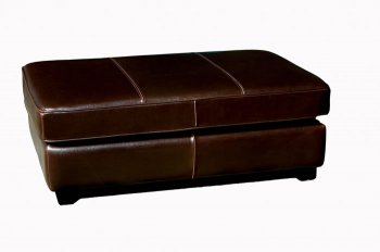 Rectangular Shape Leather Ottoman With Wooden Legs [WIO-3068]