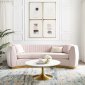 Enthusiastic Sofa in Pink Velvet Fabric by Modway