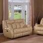 Beige Bonded Leather Upholstered Modern Living Room Set