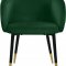 Louise Dining Chair 733 Set of 2 Green Velvet Fabric by Meridian