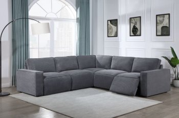 U8177 Power Motion Sectional Sofa in Charcoal Fabric by Global [GFSS-U8177 Charcoal]