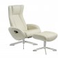 Maya Chair & Ottoman in White Leather by J&M Furniture