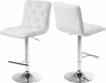 Contempo Bar Stool 711 Set of 4 White Velvet Fabric by Meridian [MRBA-711 Contempo White]