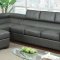 CM6365GY Serres Sectional Sofa in Gray Bonded Leather Match