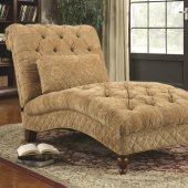 902077 Accent Chaise in Golden Sand Tone Fabric by Coaster