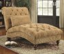 902077 Accent Chaise in Golden Sand Tone Fabric by Coaster