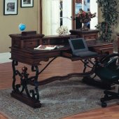 Antique Style Vintage Walnut Classic Barcelona Writing Desk