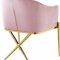 Xavier Dining Chair 763 Set of 2 Pink Velvet Fabric by Meridian