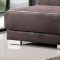 Brown Fabric Modern Sectional Sofa w/Adjustable Headrest