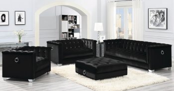 Chaviano Sofa 505395 in Black Velvet Fabric by Coaster w/Options [CRS-505395-Chaviano]