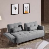 Alcoa Sofa in Grey Fabric by VIG w/ Adjustable Backrest