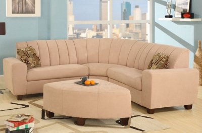 Taupe Microfiber Elegant Transitional Sectional Sofa