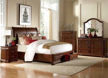 Karla Bedroom 1740PL in Cherry by Homelegance w/Options [HEBS-1740PL Karla]