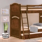 Aris Twin/Twin Bunk Bed B1422 in Cherry by Homelegance w/Options