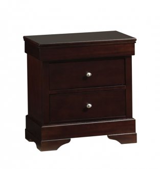 Dark Cappuccino Color Two Drawer Contemporary Nightstand