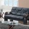 9026 Sofa in Black Faux Leather w/Options