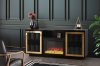 Yonit Electric Fireplace Media Console in Black