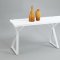 8719 Self-Storing Extension Sofa Table in White by Chintaly