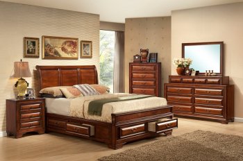 B2700 Bedroom in Oak w/6 Drawer Bed & Optional Casegoods [EGBS-B2700JD-6DR]