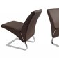 Fog Set of 2 Chairs in Brown Leatherette by Whiteline Imports